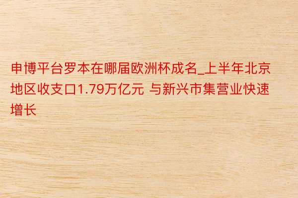 申博平台罗本在哪届欧洲杯成名_上半年北京地区收支口1.79万亿元 与新兴市集营业快速增长